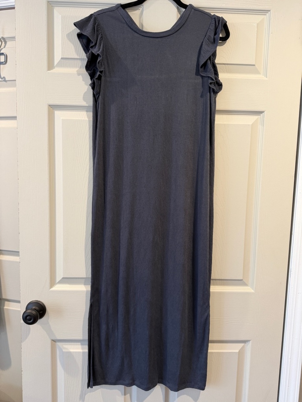 LOFT ruffle sleeve midi dress